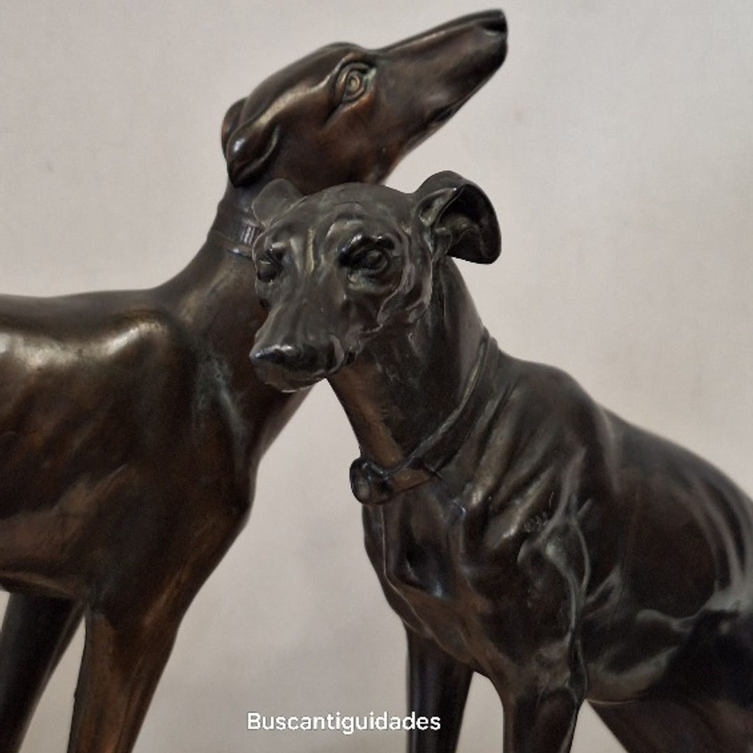 Escultura, arte Déco, Galgos 2