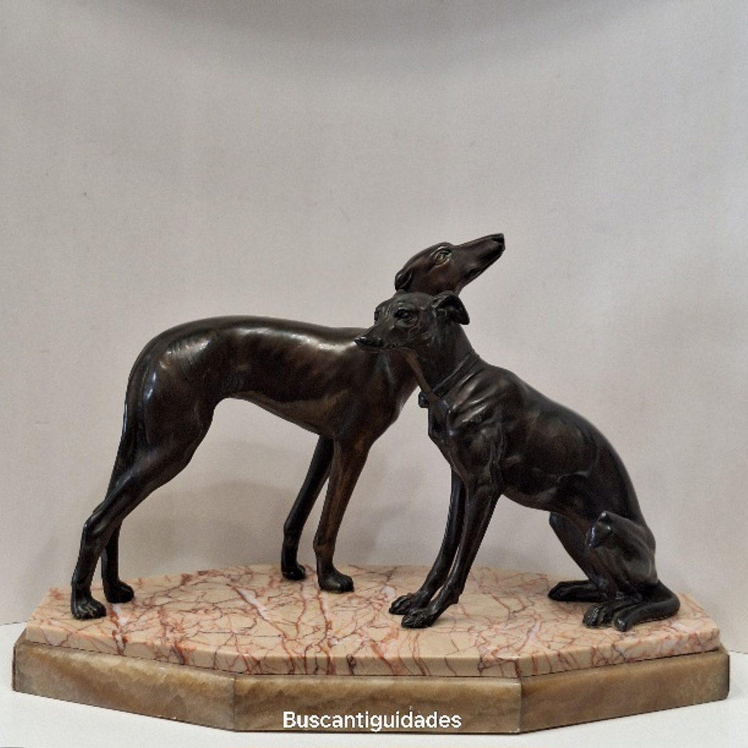Escultura, arte Déco, Galgos 1