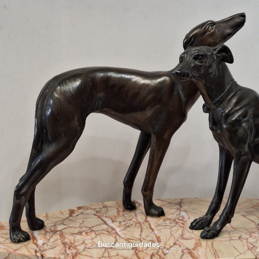 Escultura, arte Déco, Galgos 4