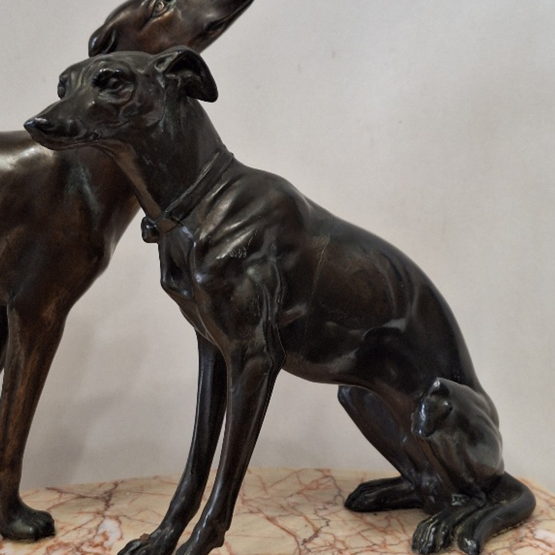 Escultura, arte Déco, Galgos 5