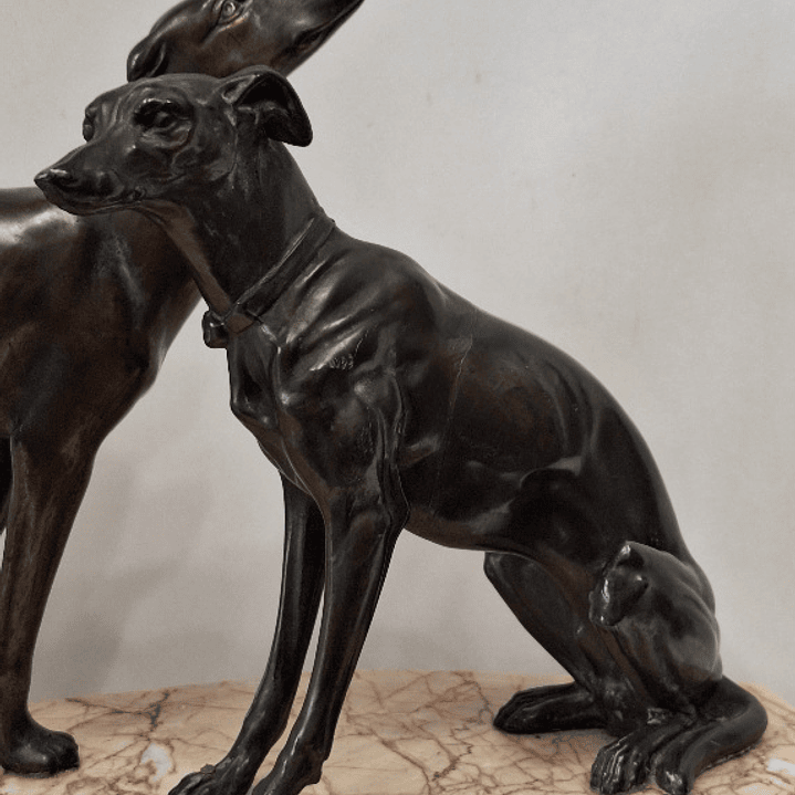 Escultura, arte Déco, Galgos 5