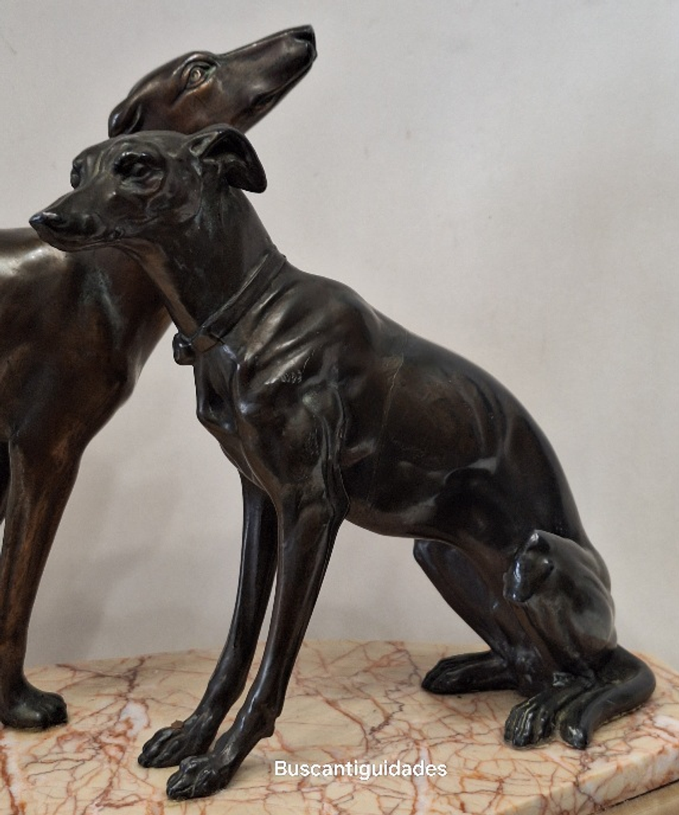 Escultura, arte Déco, Galgos 5