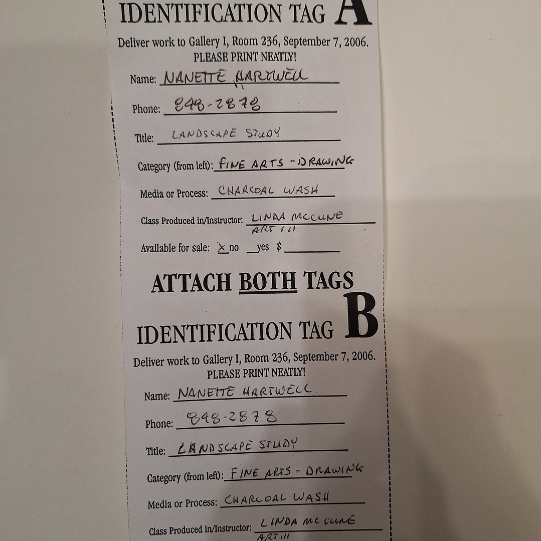 Nanette Hartwell, desenho a carvão  2