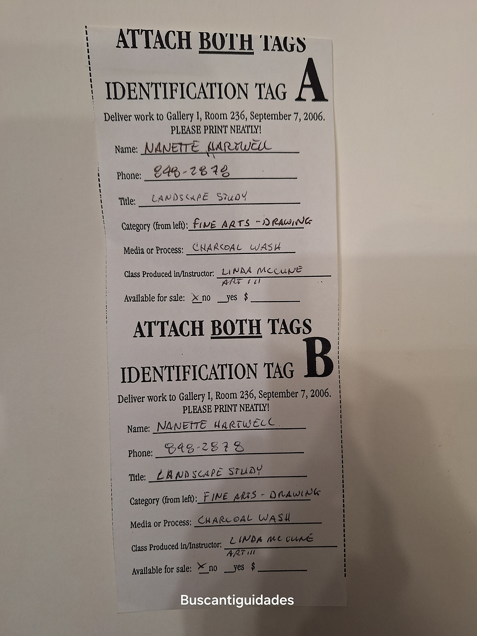 Nanette Hartwell, desenho a carvão  2