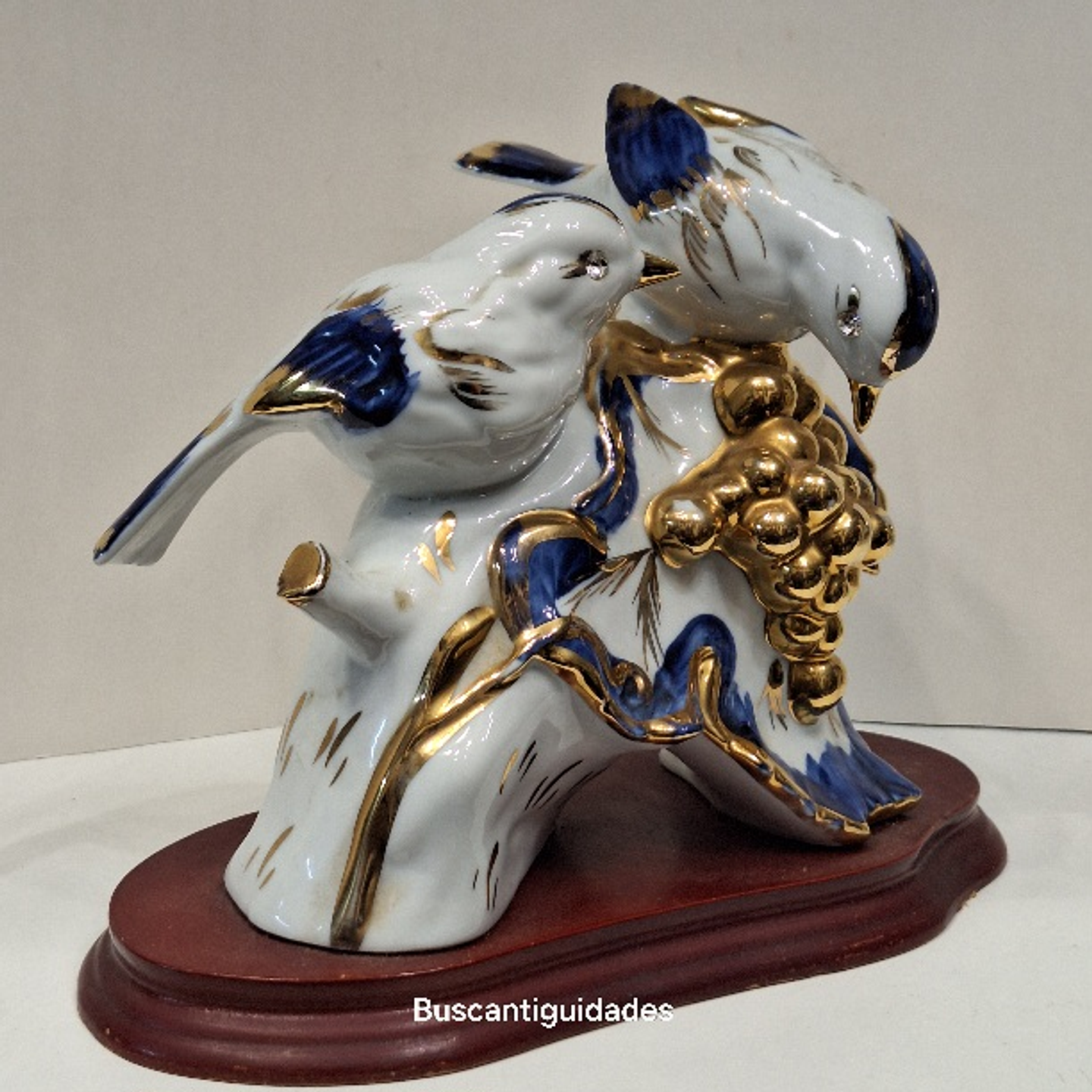 Estatueta, pássaros com uvas 5