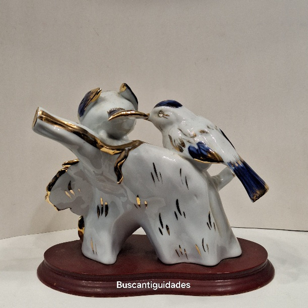 Estatueta, pássaros com uvas 6