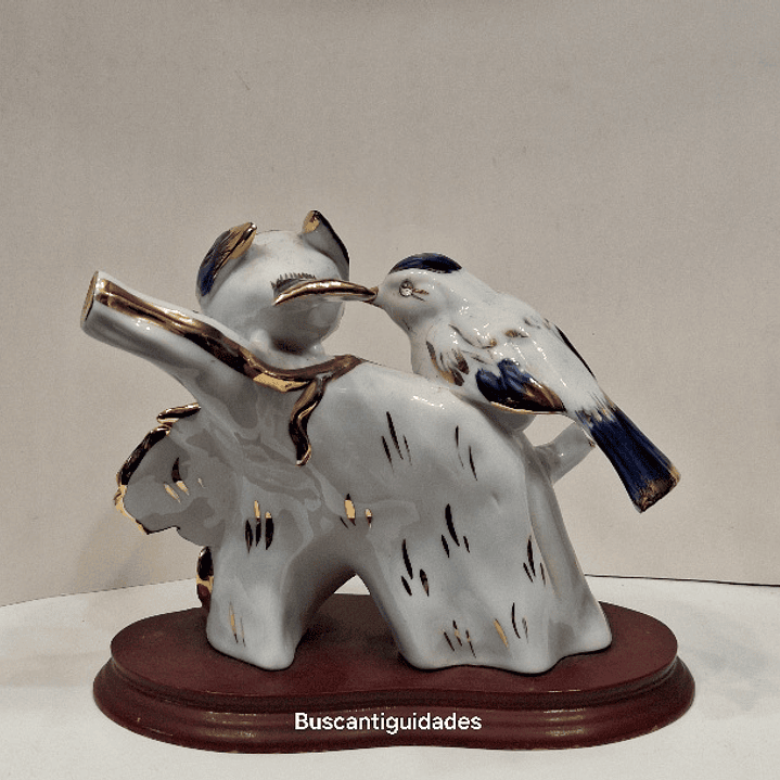 Estatueta, pássaros com uvas 6