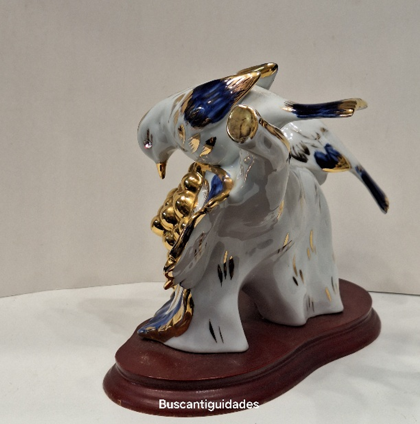 Estatueta, pássaros com uvas 7