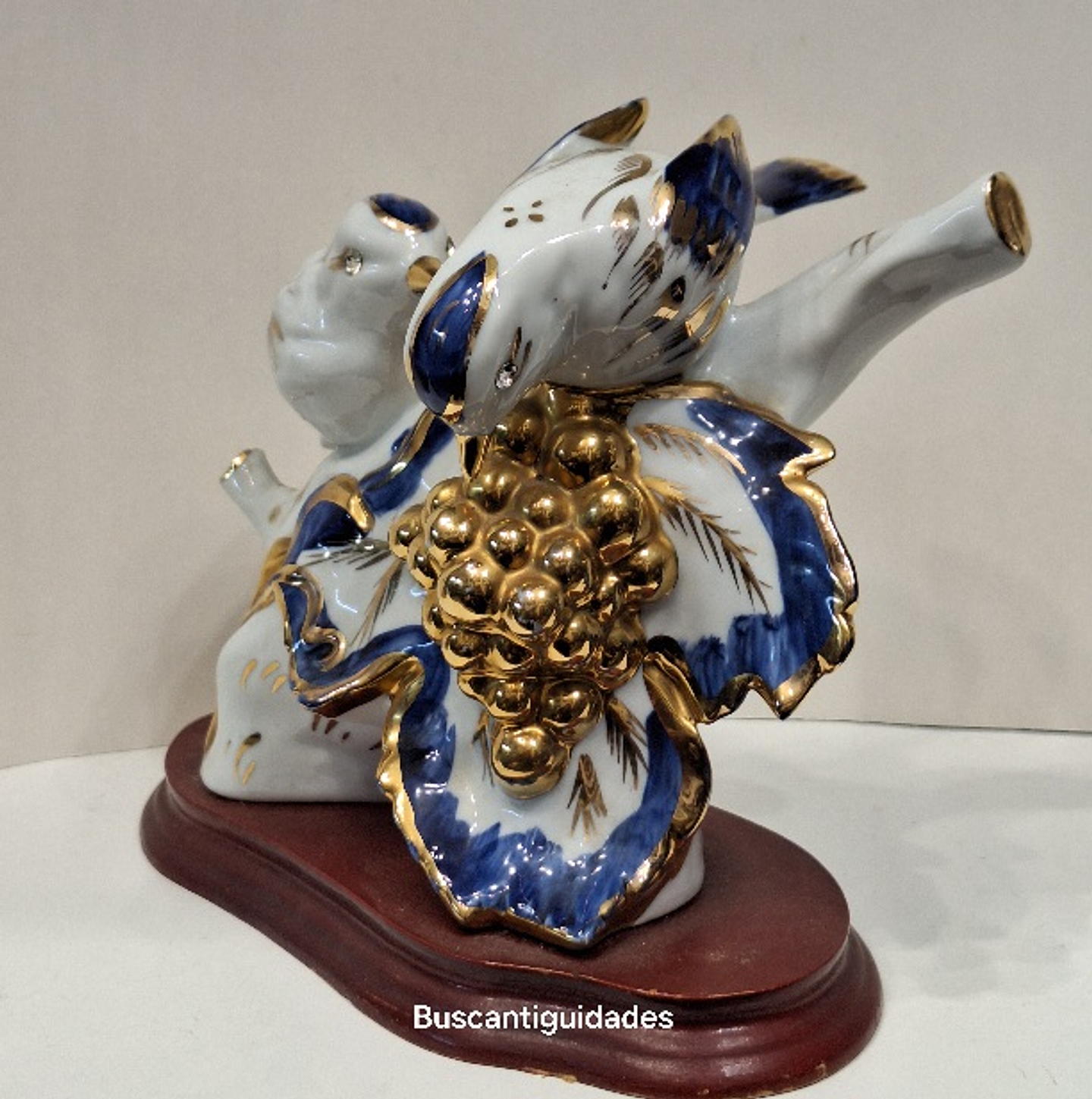 Estatueta, pássaros com uvas 8