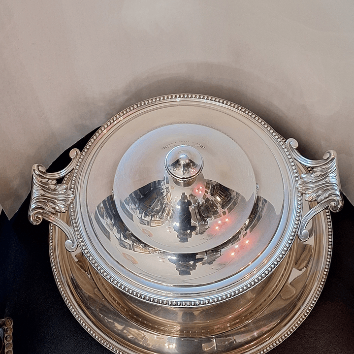 Sopeira com sousplat, metal prateado 2