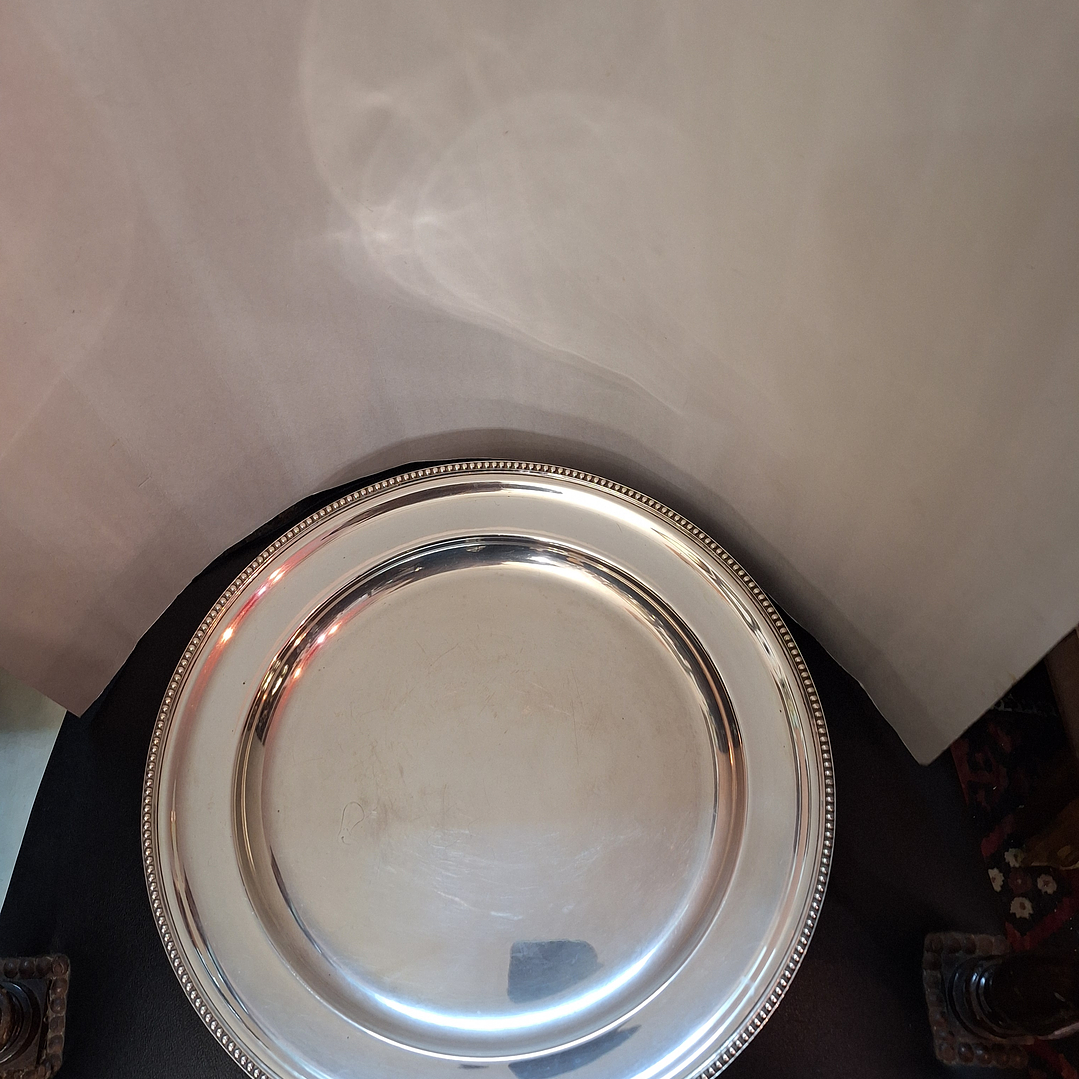 Sopeira com sousplat, metal prateado 6