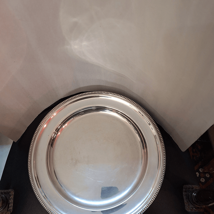 Sopeira com sousplat, metal prateado 6