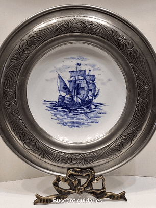 Prato, caravela, estanho