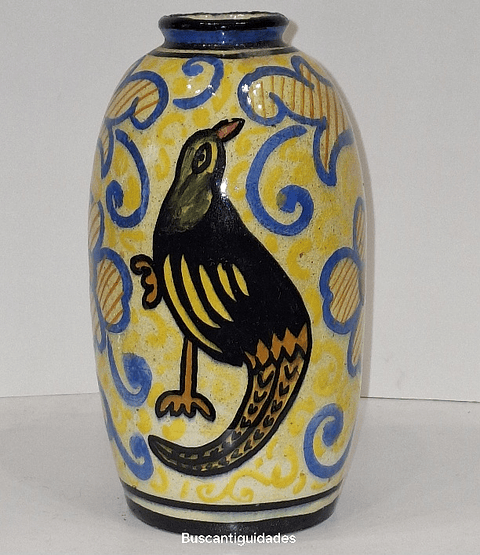 Vaso em faiança estilo arte Déco 