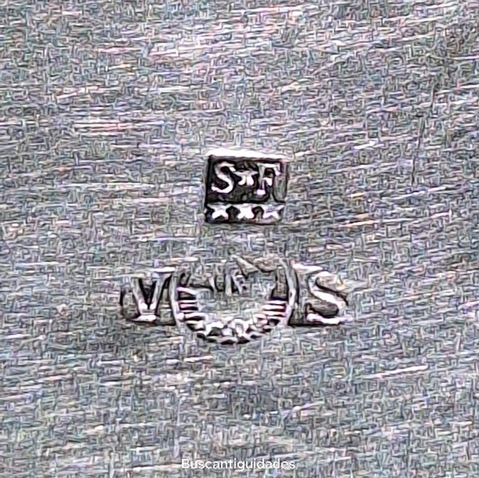 Manteigueira em metal e cristal  3