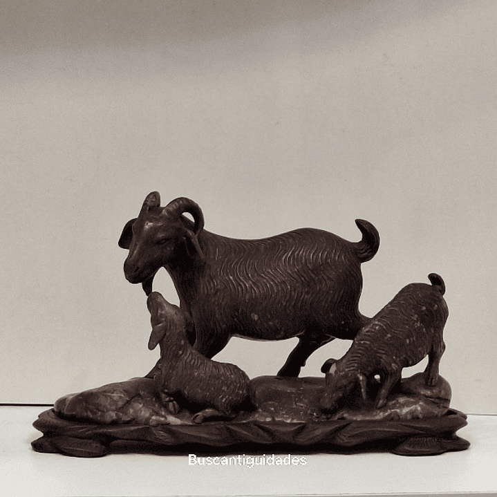 Escultura chinesa em pedra dura, Cabras 1