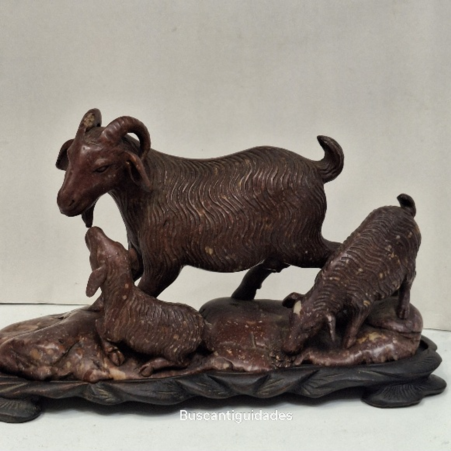 Escultura chinesa em pedra dura, Cabras 2