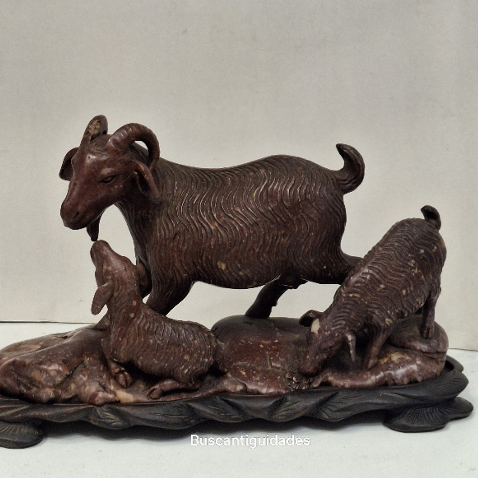 Escultura chinesa em pedra dura, Cabras 2