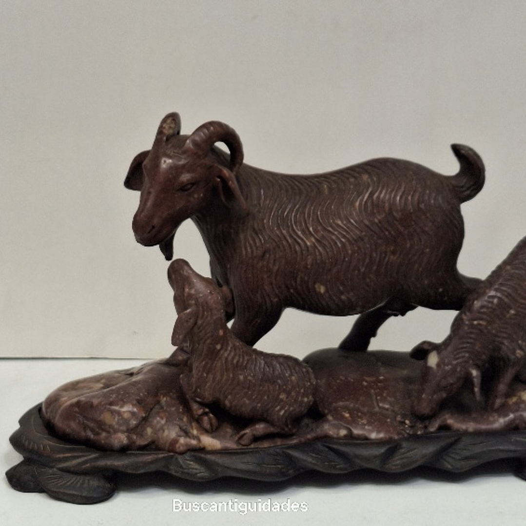 Escultura chinesa em pedra dura, Cabras 3