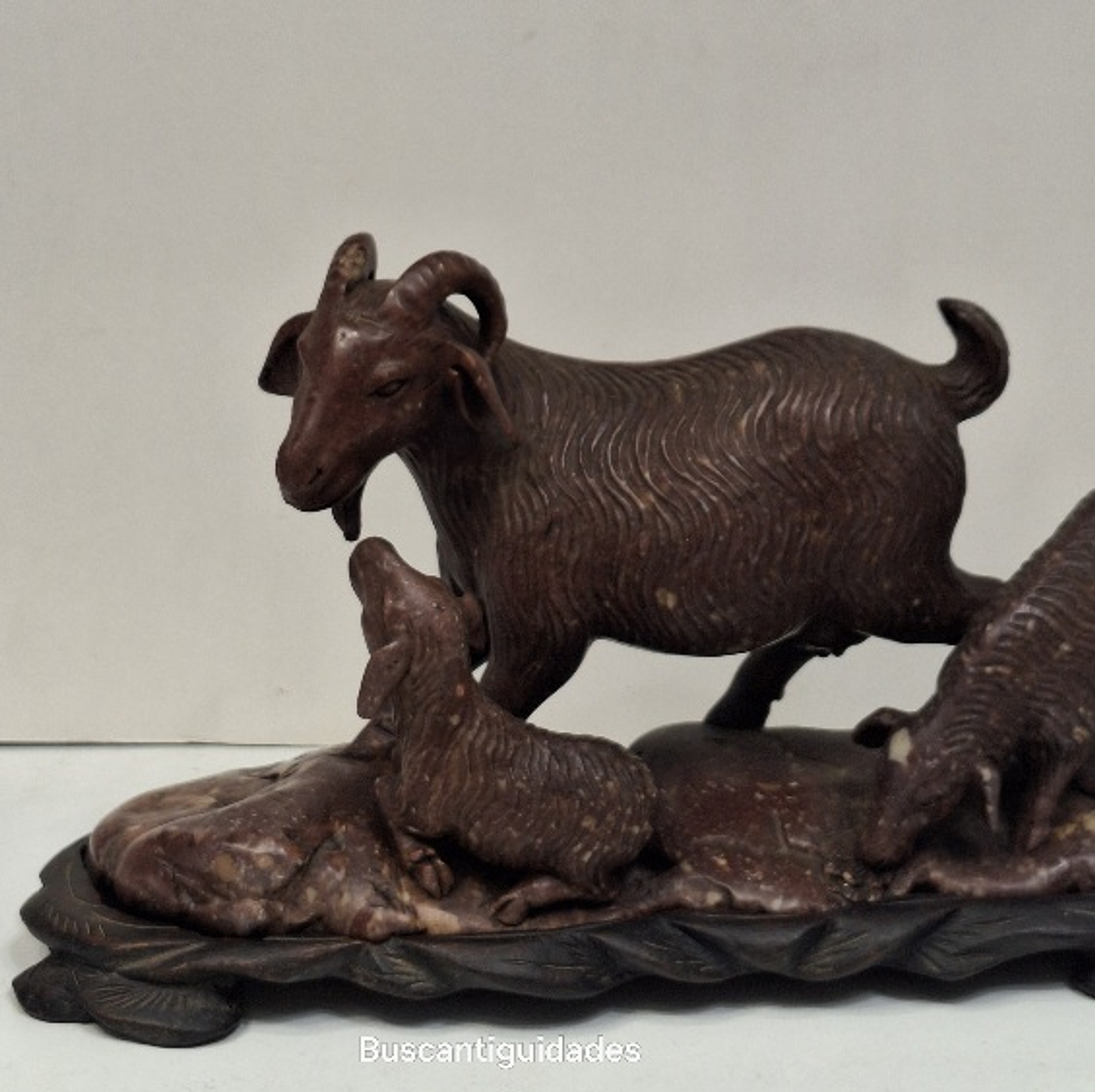 Escultura chinesa em pedra dura, Cabras 3