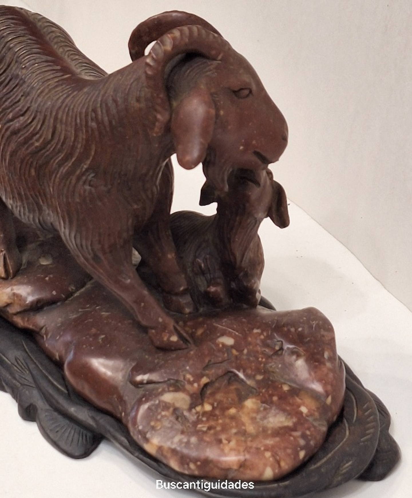 Escultura chinesa em pedra dura, Cabras 6