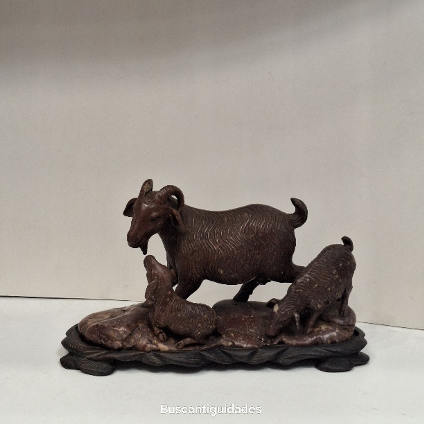 Escultura chinesa em pedra dura, Cabras 10