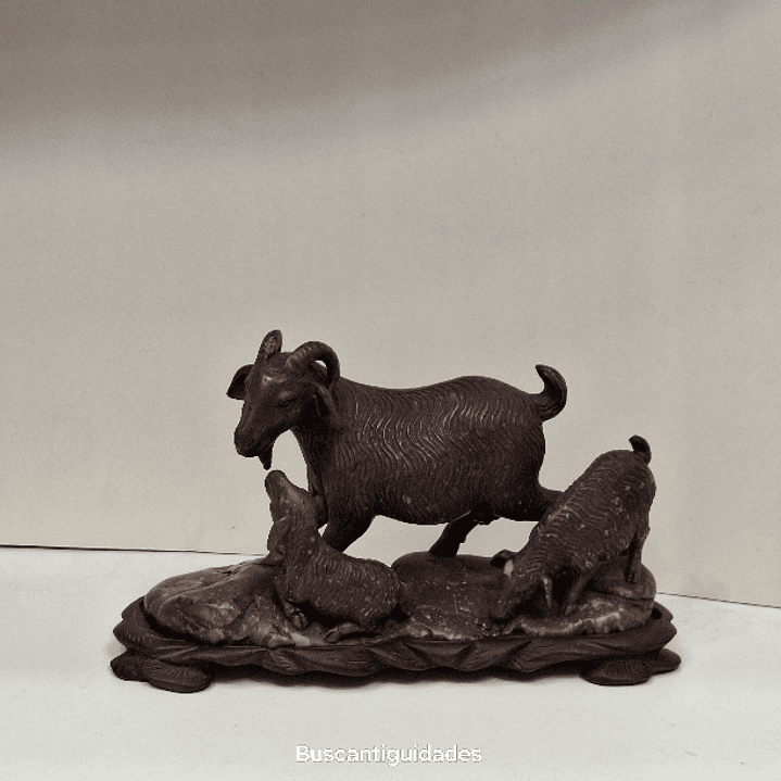 Escultura chinesa em pedra dura, Cabras 10