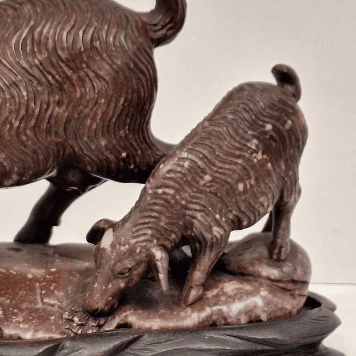 Escultura chinesa em pedra dura, Cabras 11