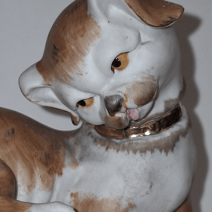 Bibelot em biscuit policromado, cão  4