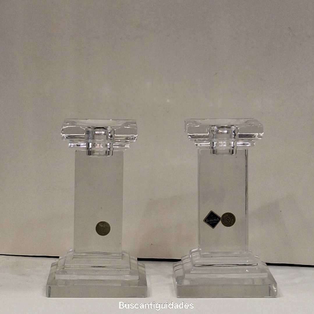 Par de castiçais em cristal da Bohemia 2