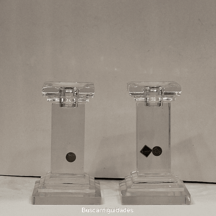 Par de castiçais em cristal da Bohemia 2