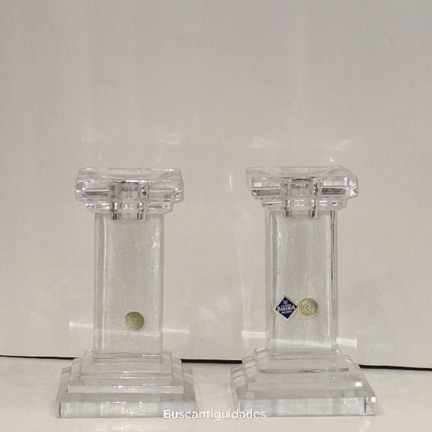 Par de castiçais em cristal da Bohemia 1