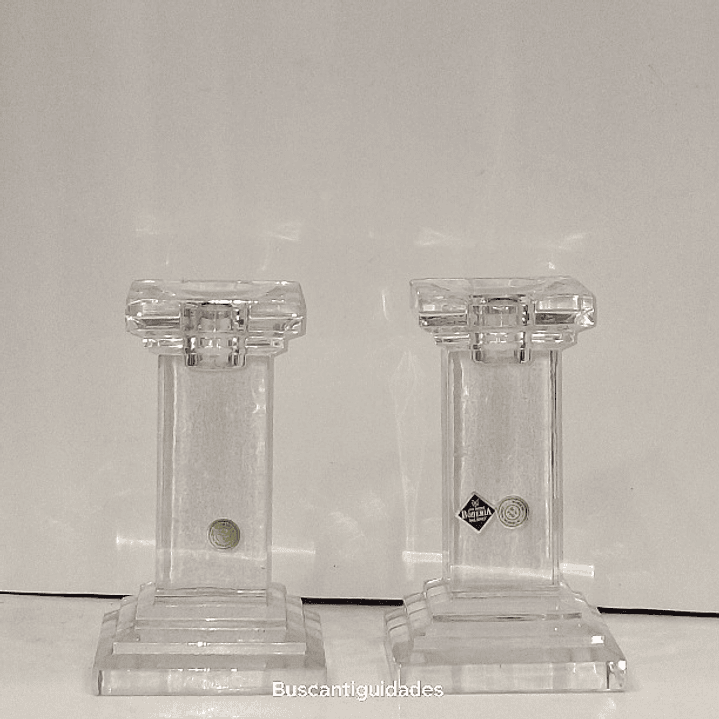 Par de castiçais em cristal da Bohemia 1