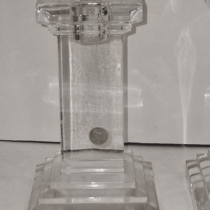 Par de castiçais em cristal da Bohemia 3