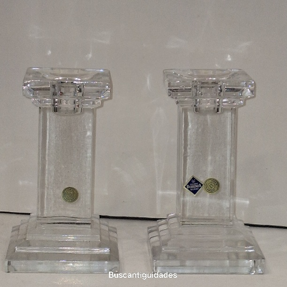 Par de castiçais em cristal da Bohemia 4