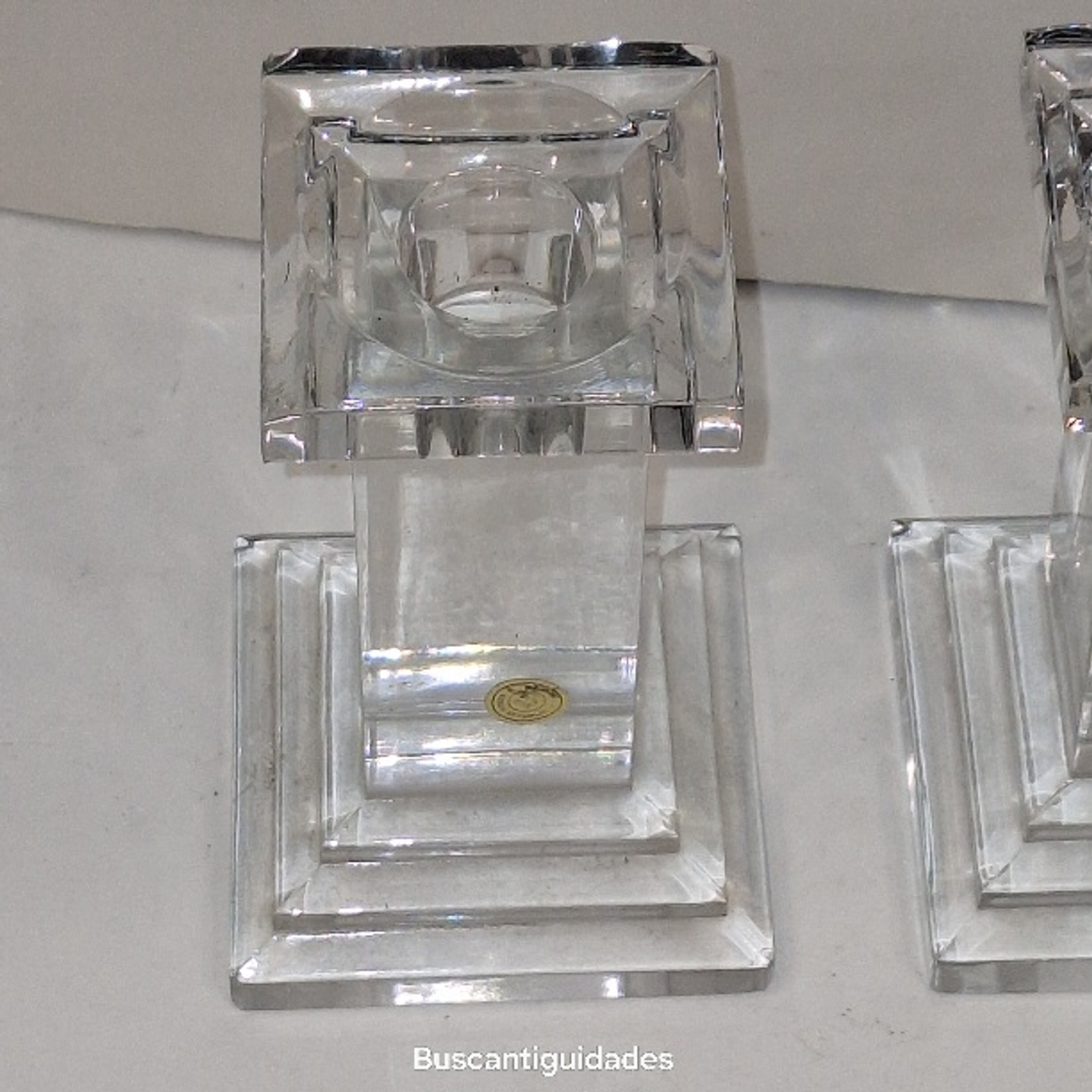 Par de castiçais em cristal da Bohemia 5