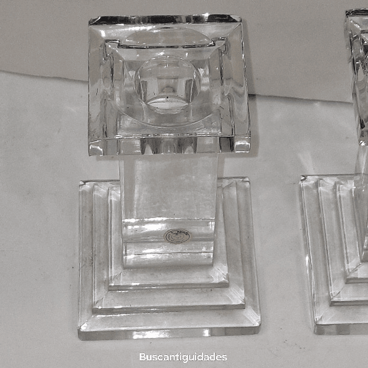 Par de castiçais em cristal da Bohemia 5