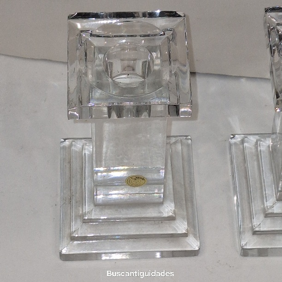 Par de castiçais em cristal da Bohemia 5