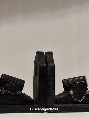 Bookends, madeira, canhão 