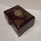 Caixa porta-Jóias, madeira,  latão e Jade - Thumbnail 7