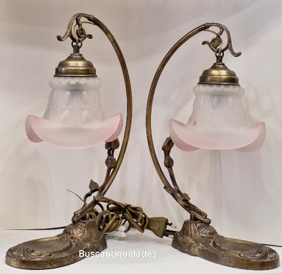 Par de candeeiros de mesa Art Nouveau  1