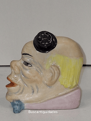 Paliteiro alemão em biscuit, palhaço. 