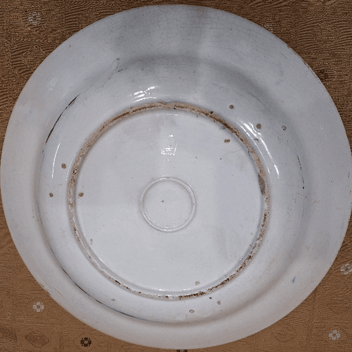 Antigo prato de faiança, dec. Galo 3