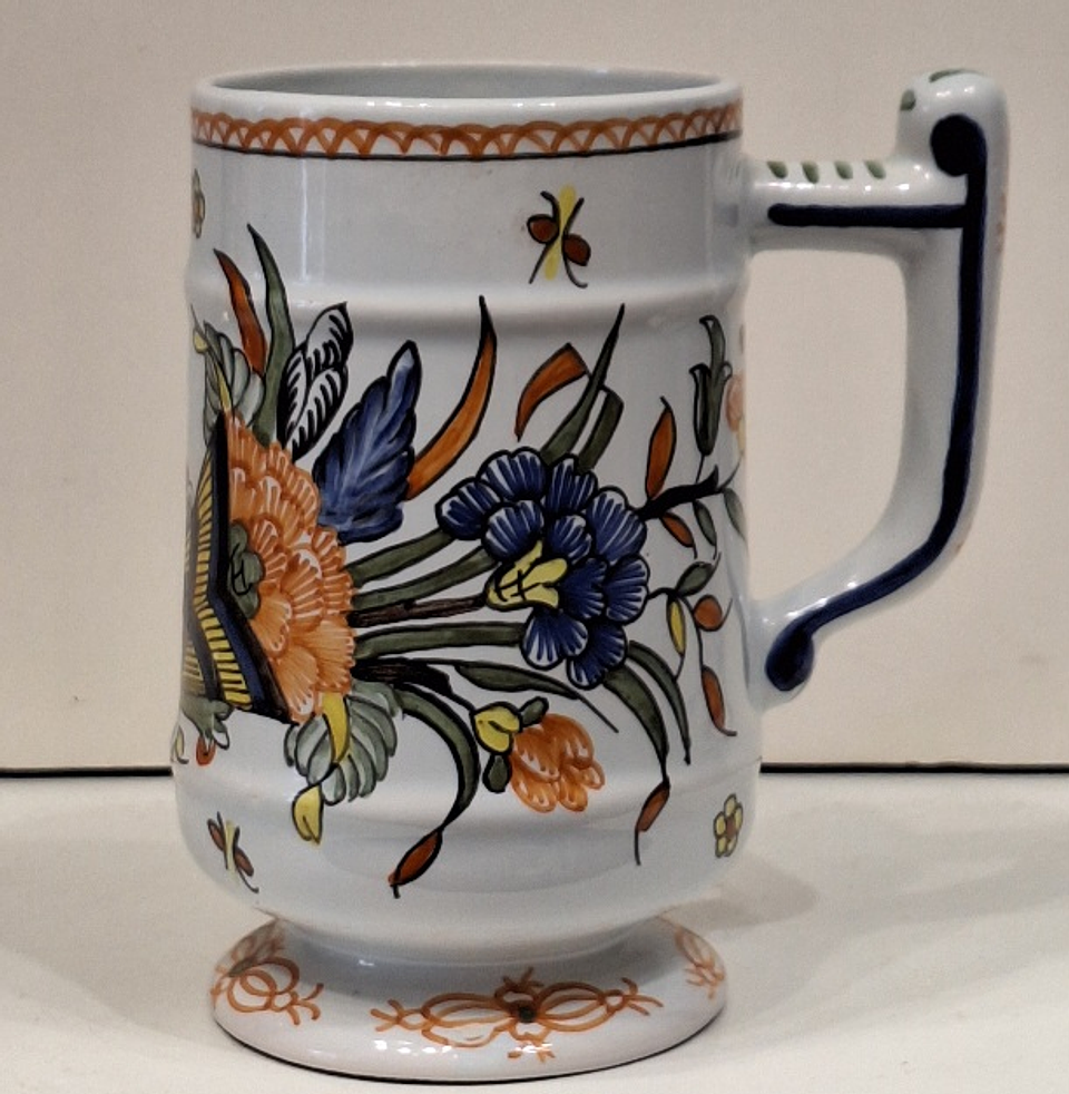 Caneca em faiança de Rouen - França  4