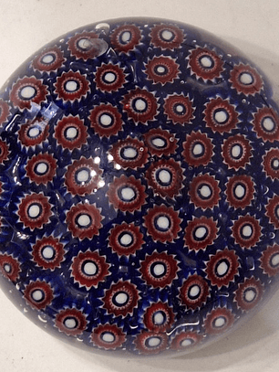 Pisa-papéis em cristal millefiore de Murano 