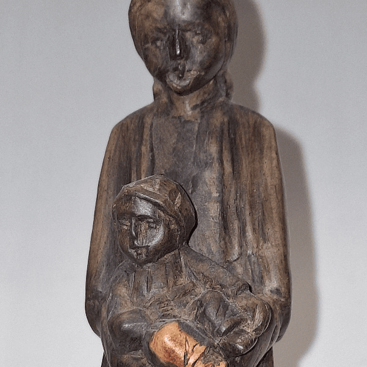 Escultura em madeira Madonna com menino 1