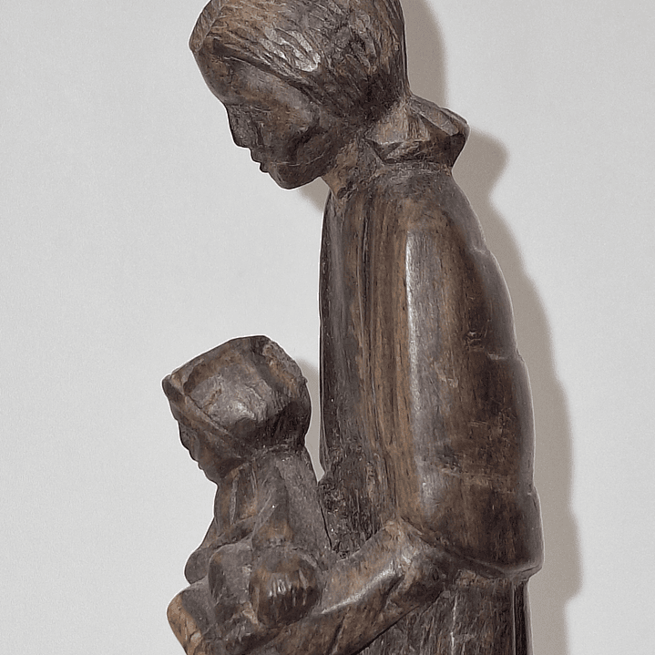 Escultura em madeira Madonna com menino 3