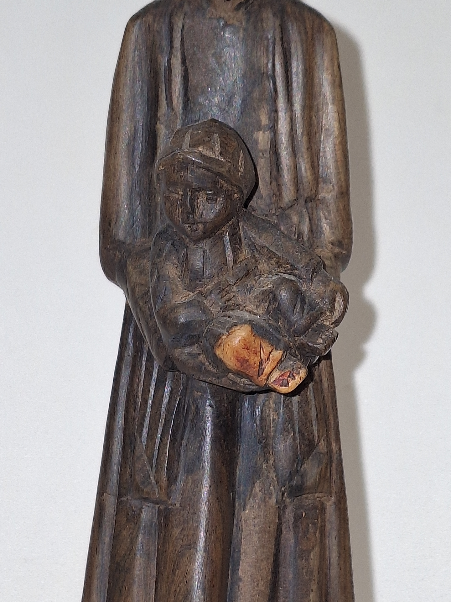 Escultura em madeira Madonna com menino 5