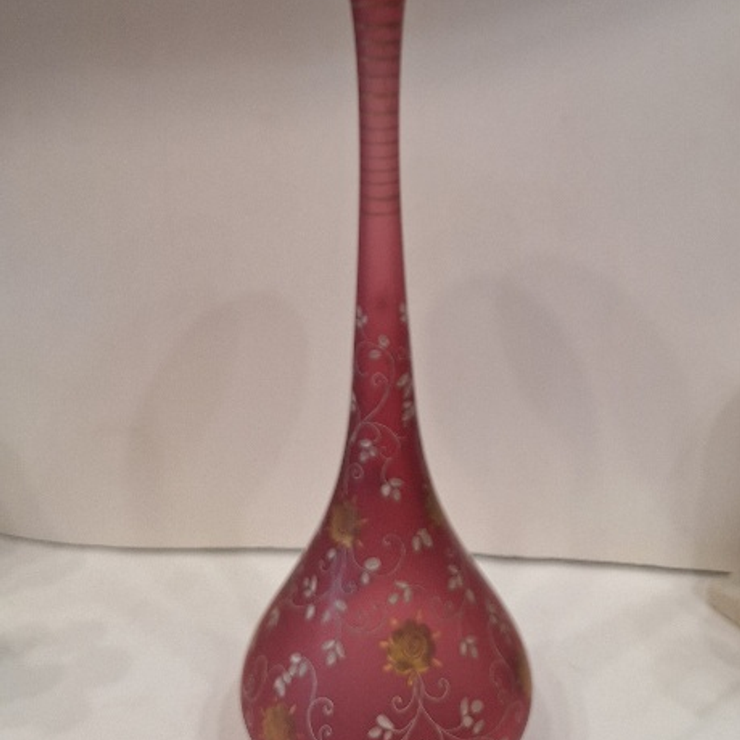 Vaso em vidro rosa, decoração floral  3