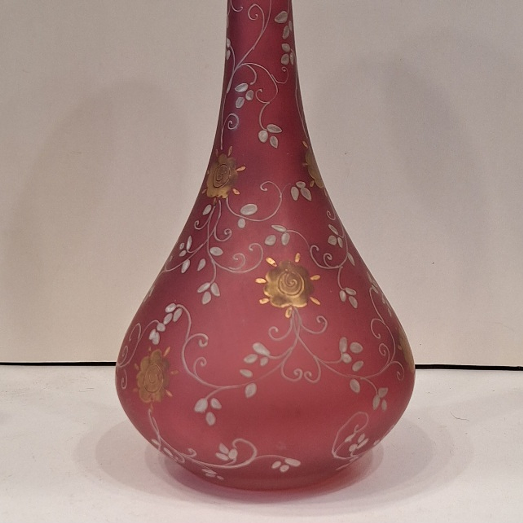 Vaso em vidro rosa, decoração floral  4